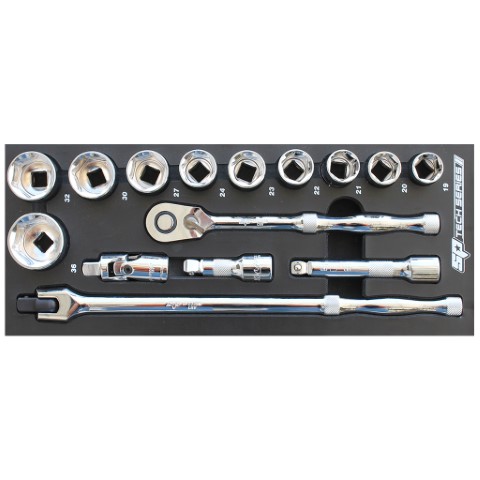 SP - EVA TOOLKIT TEC 15PC 1/2'' METRIC SOCKETS + ACC 